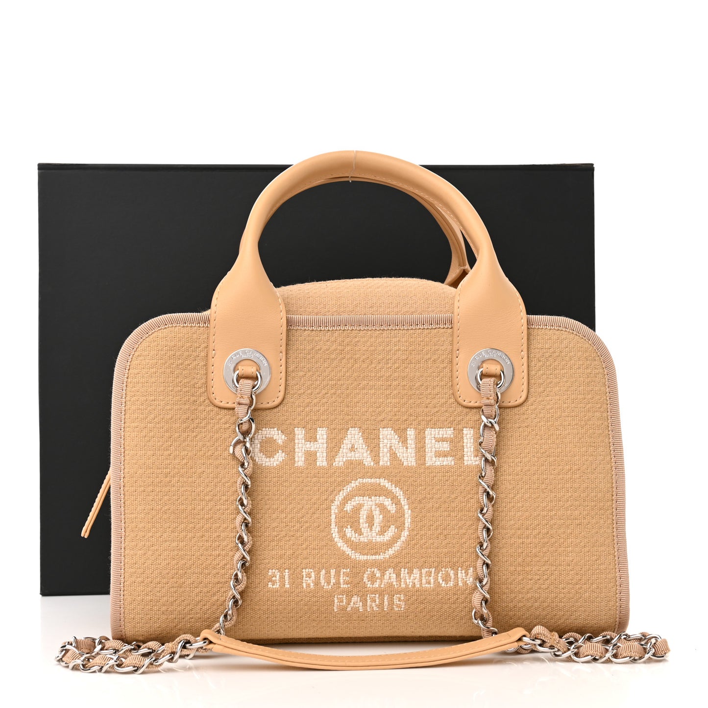 Denim Deauville Bowling Bag Beige