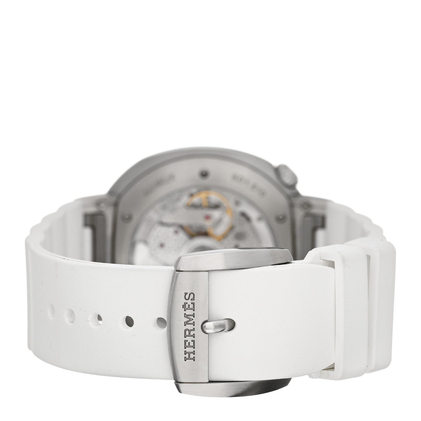 Stainless Steel Rubber 36mm Cut Automatic Watch Blanc