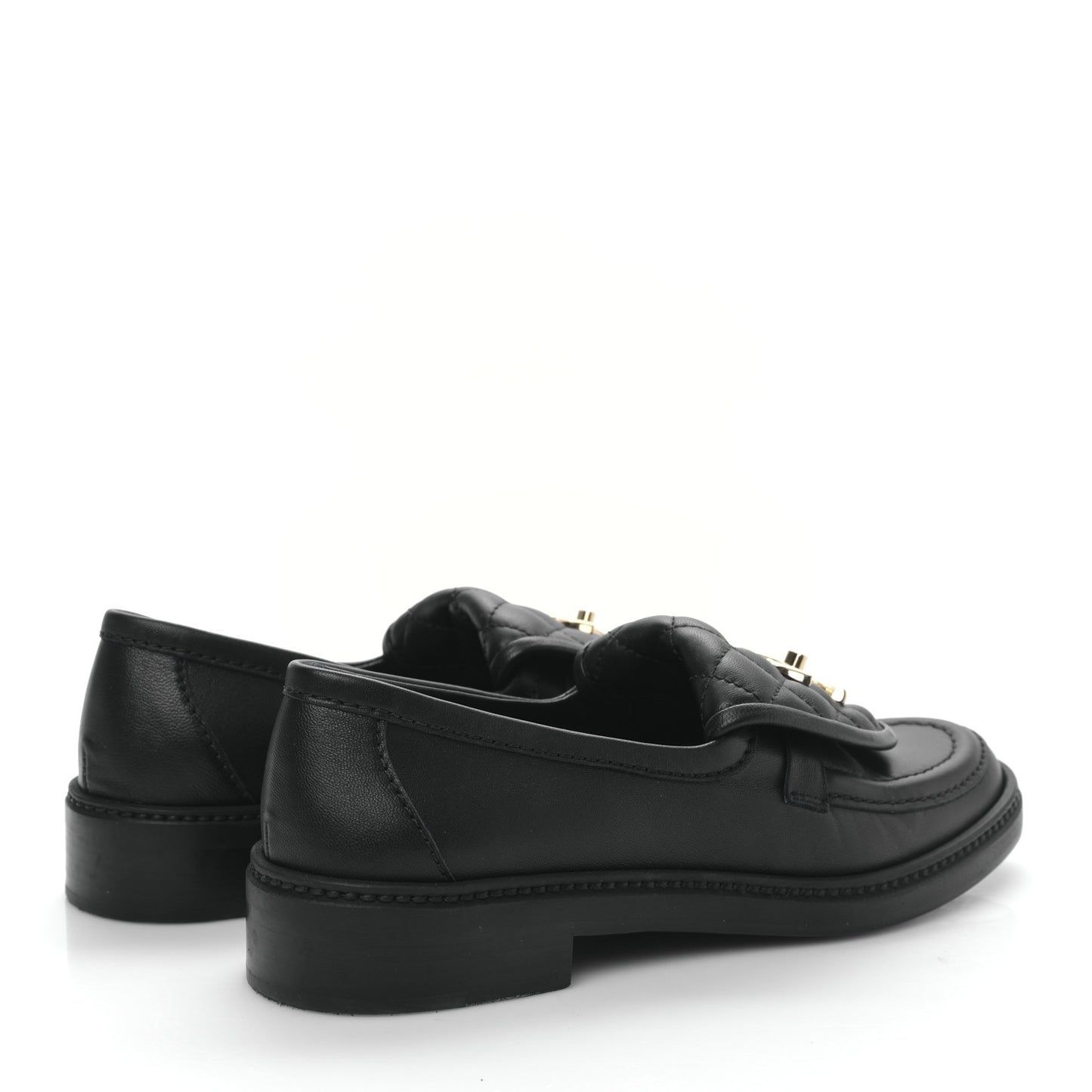 Lambskin Quilted CC Turnlock Loafers 36 Black
