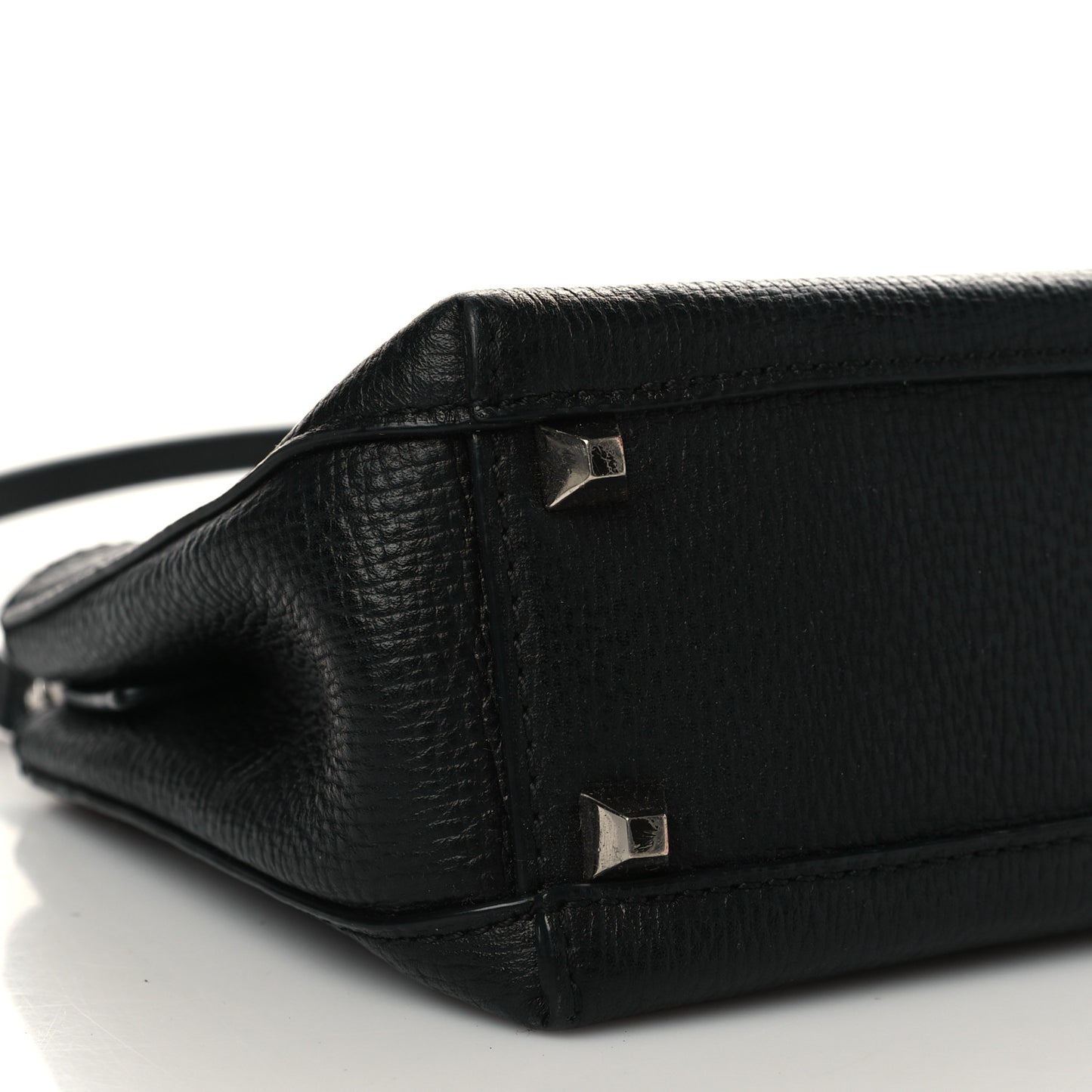 Grained Calfskin Top Handle Crossbody Black