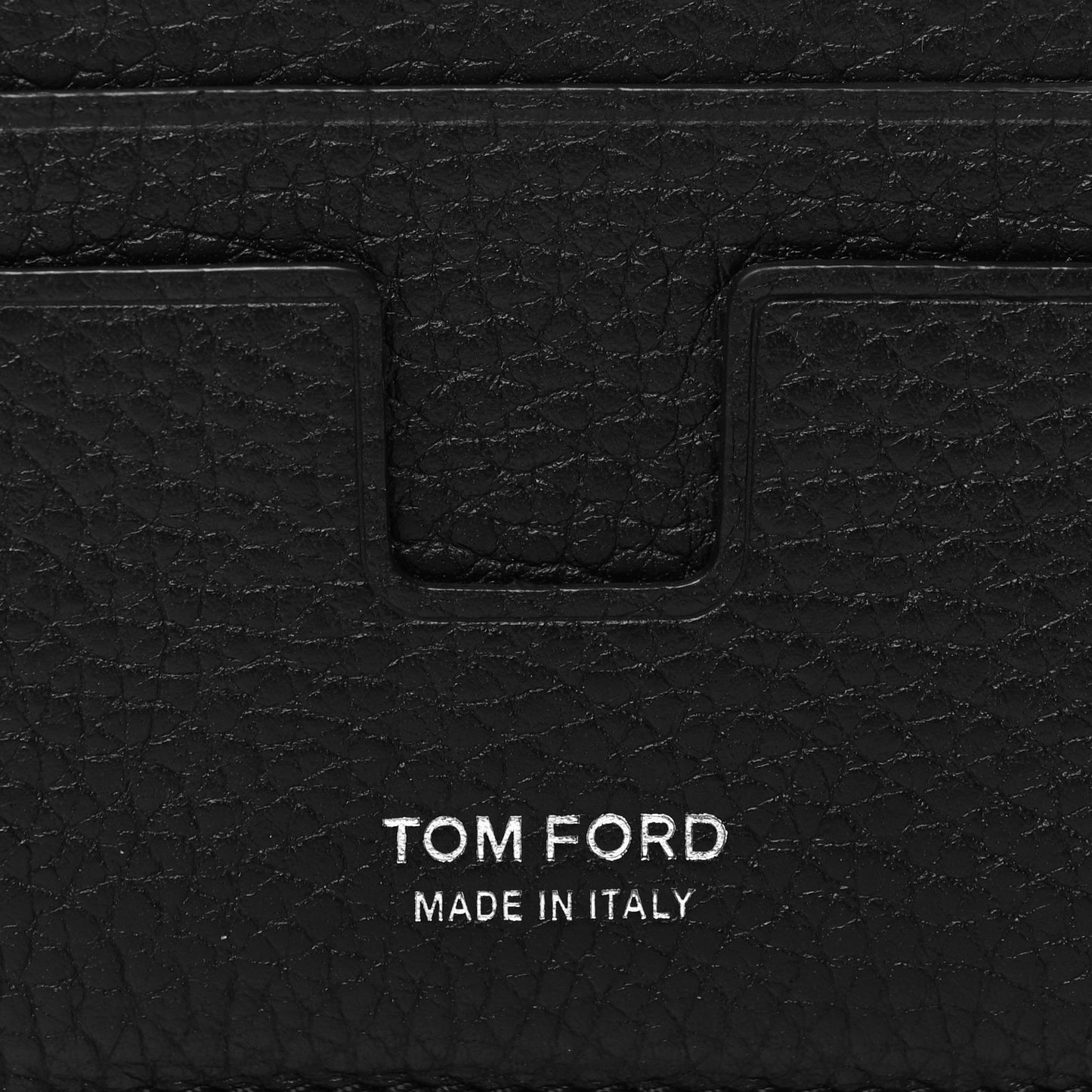 Grained Calfskin Card Holder Black
