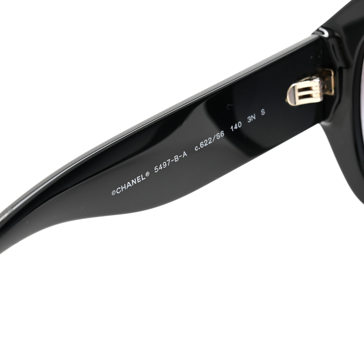 Acetate Crystal CC Shield Sunglasses 5497-B-A Black