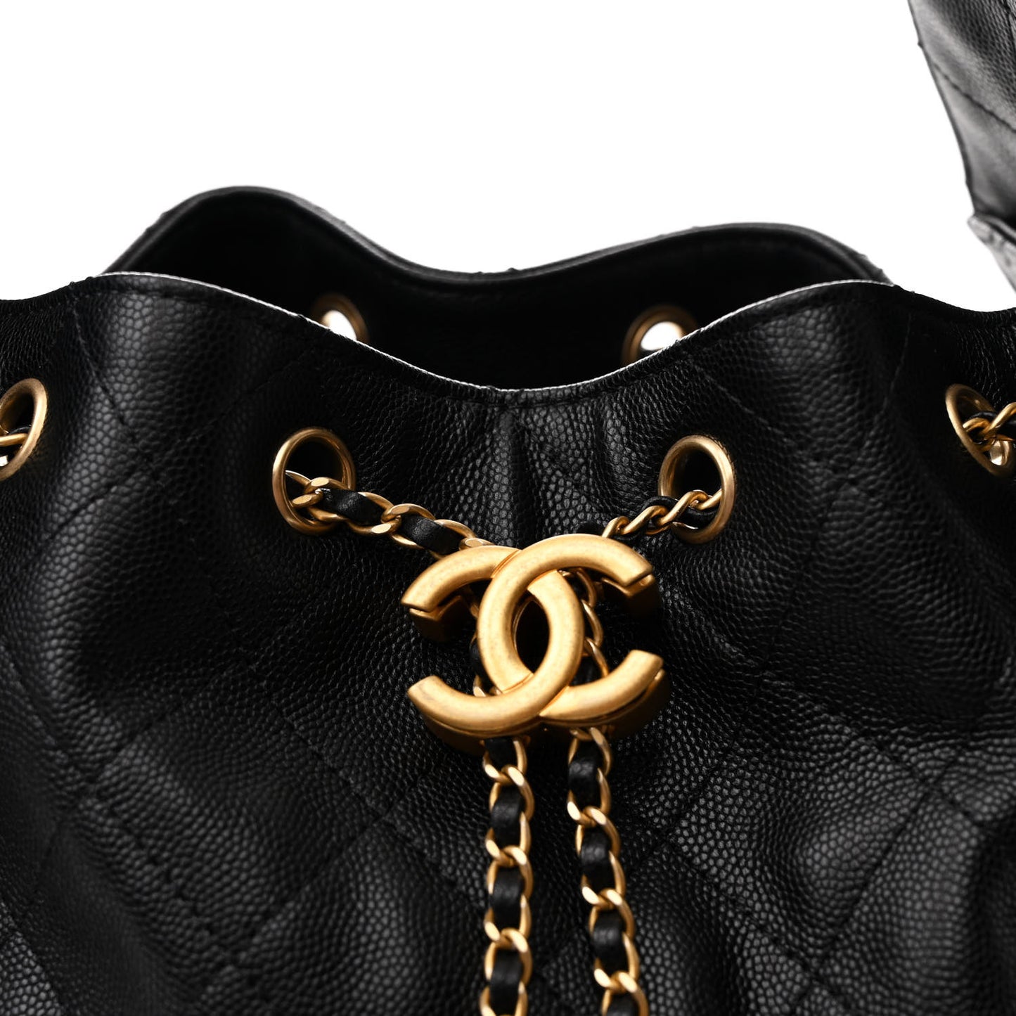 Caviar Quilted Medium Chanel 25 Handbag Black