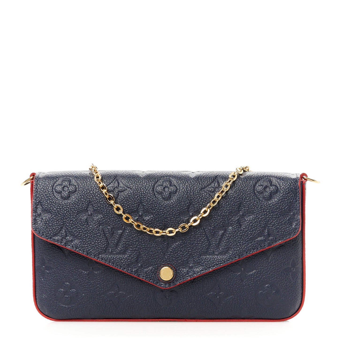 Empreinte Pochette Felicie Chain Wallet Marine Rouge