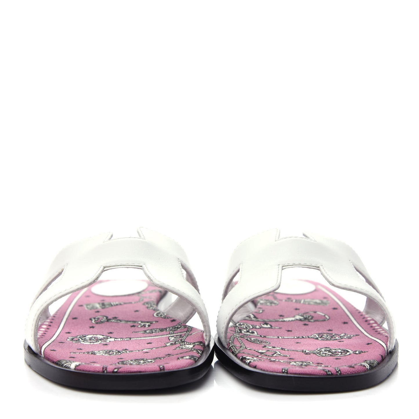 Box Calfskin Bois De Rose Oran Sandals 37.5 White