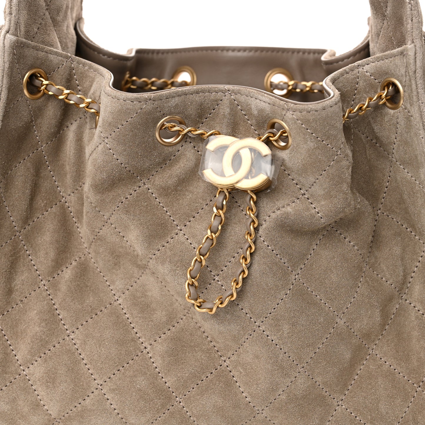 Suede Quilted Small Chanel 25 Handbag Dark Grey