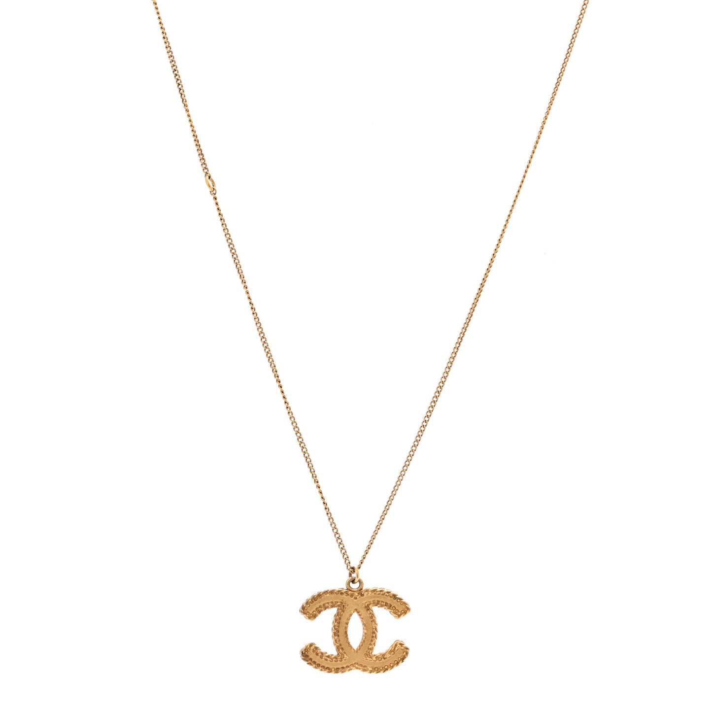 Metal CC Necklace Matte Gold