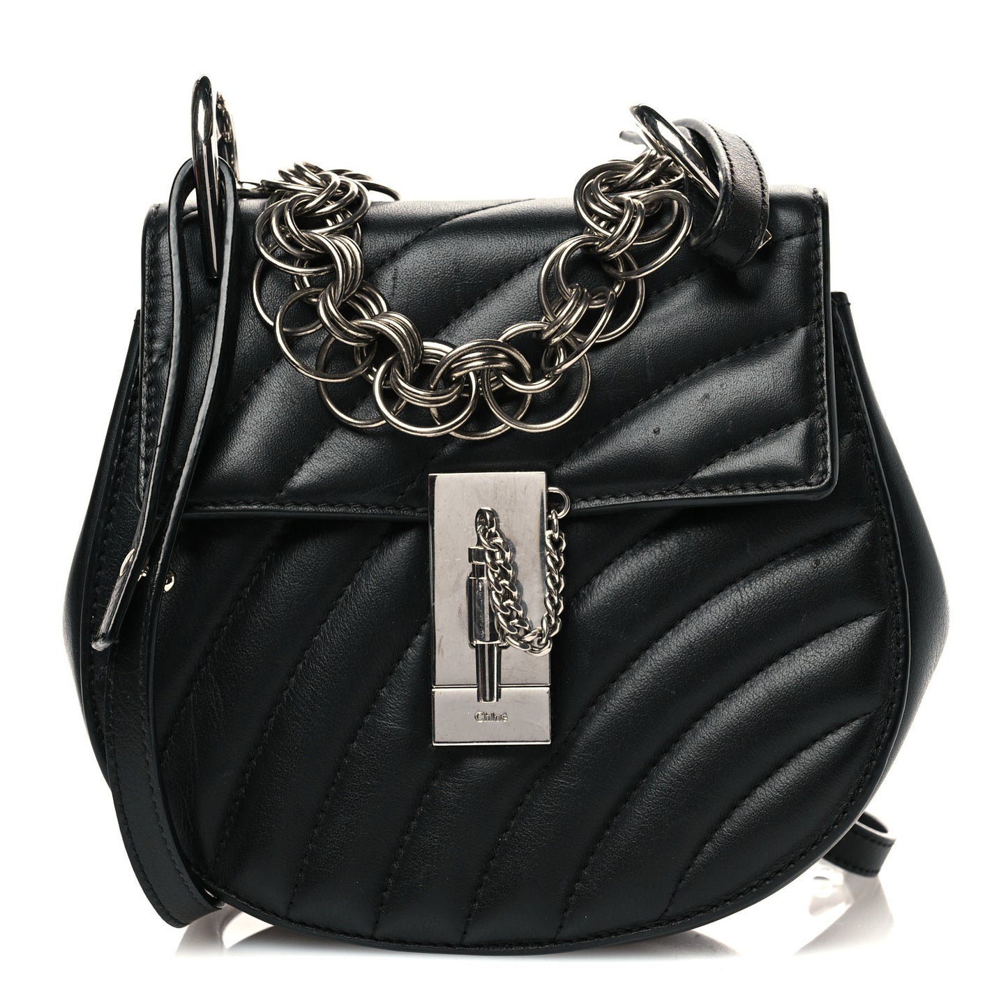 Calfskin Quilted Mini Drew Bijou Shoulder Bag Black