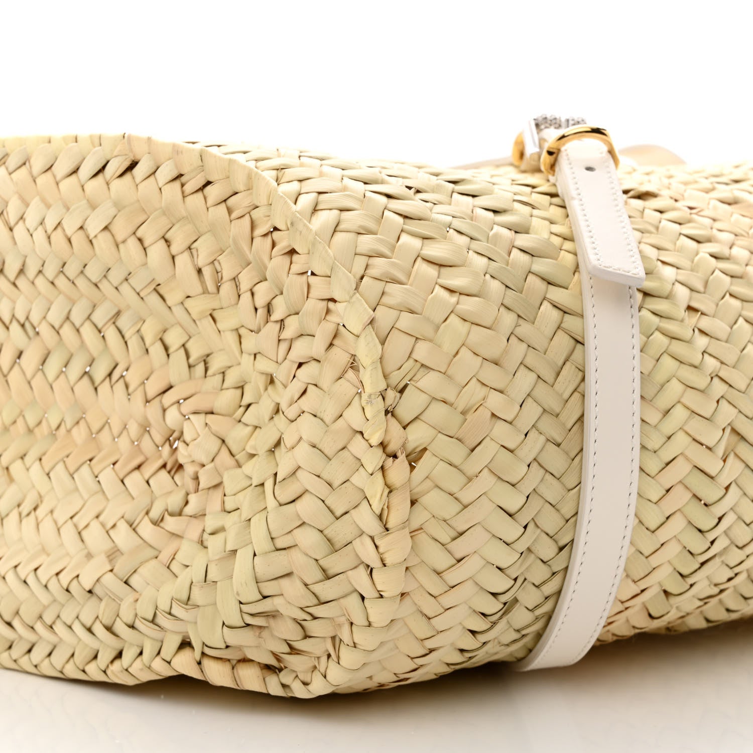 Givenchy Raffia Woven Calfskin Voyou Basket Bag White 10 of 10