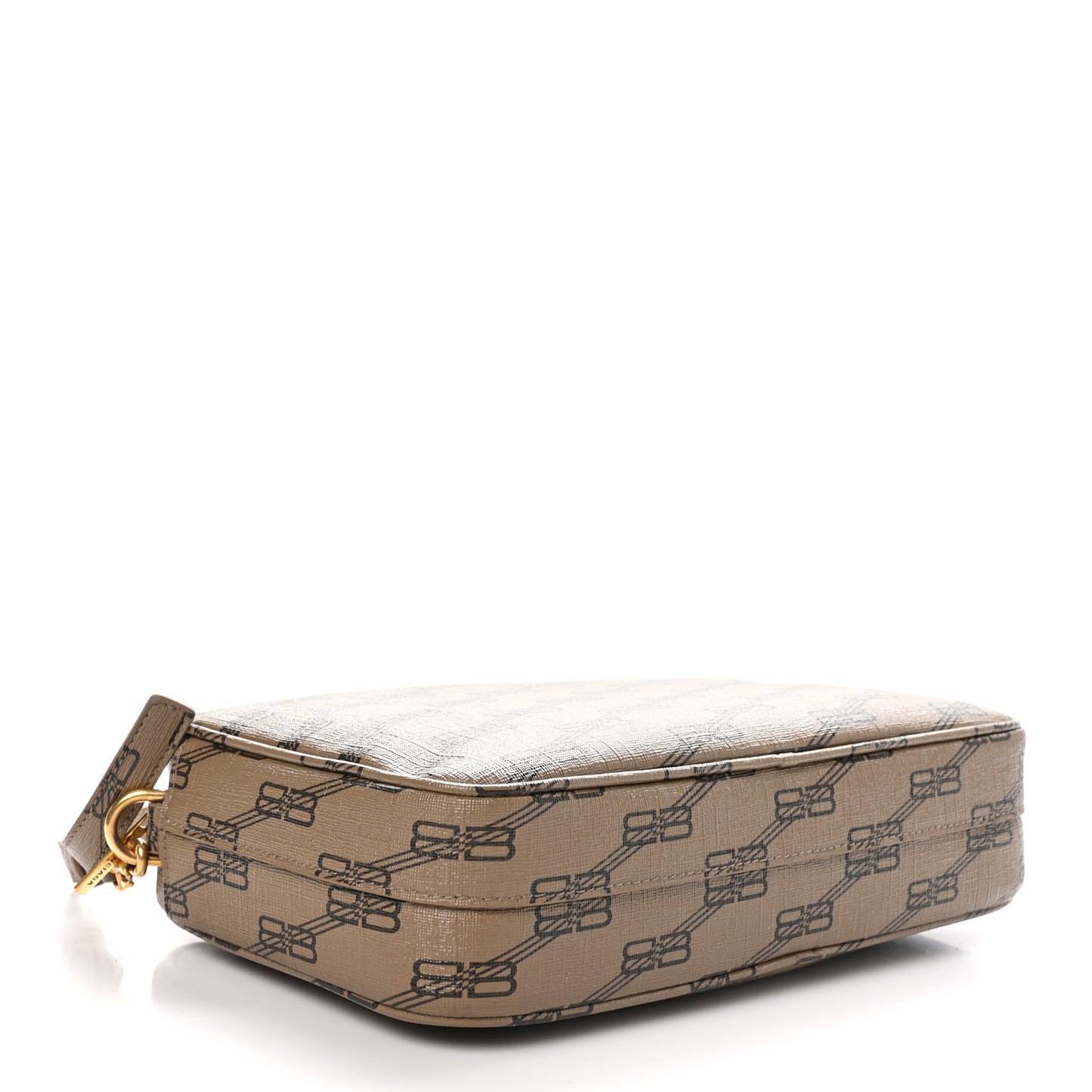 Coated Canvas BB Monogram Medium Signature Camera Bag Beige Brown