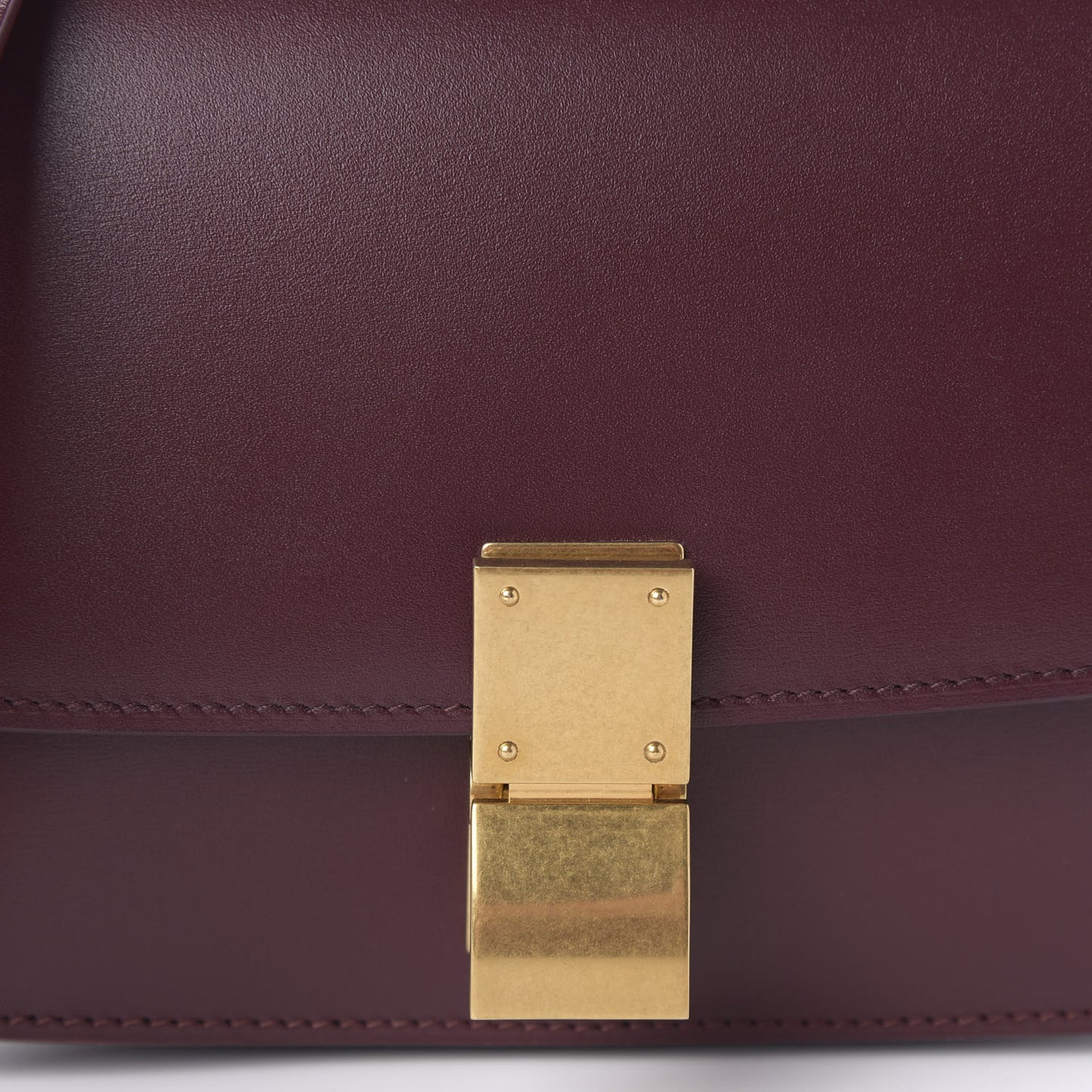 Box Calfskin Small Classic Box Flap Bag Burgundy
