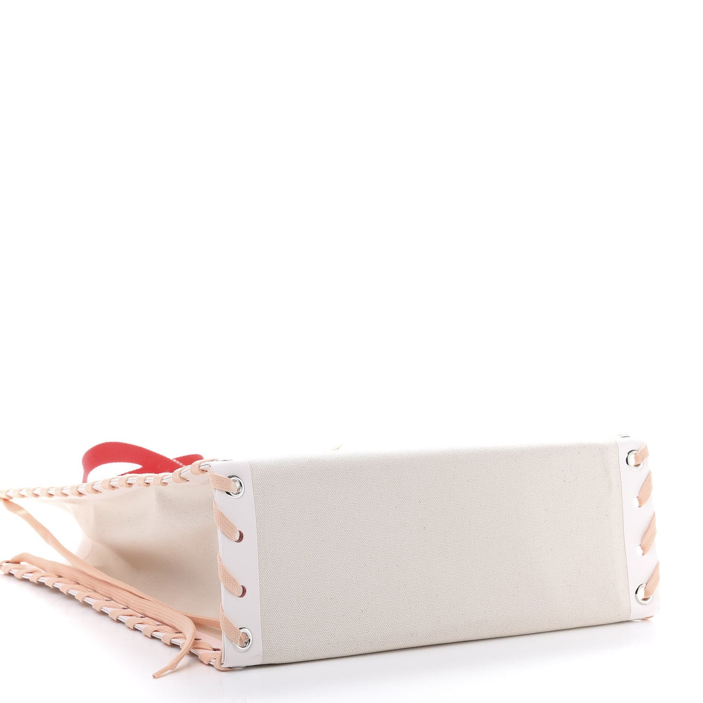 Braided Canvas Small Cabalace Shopper Tote Beige