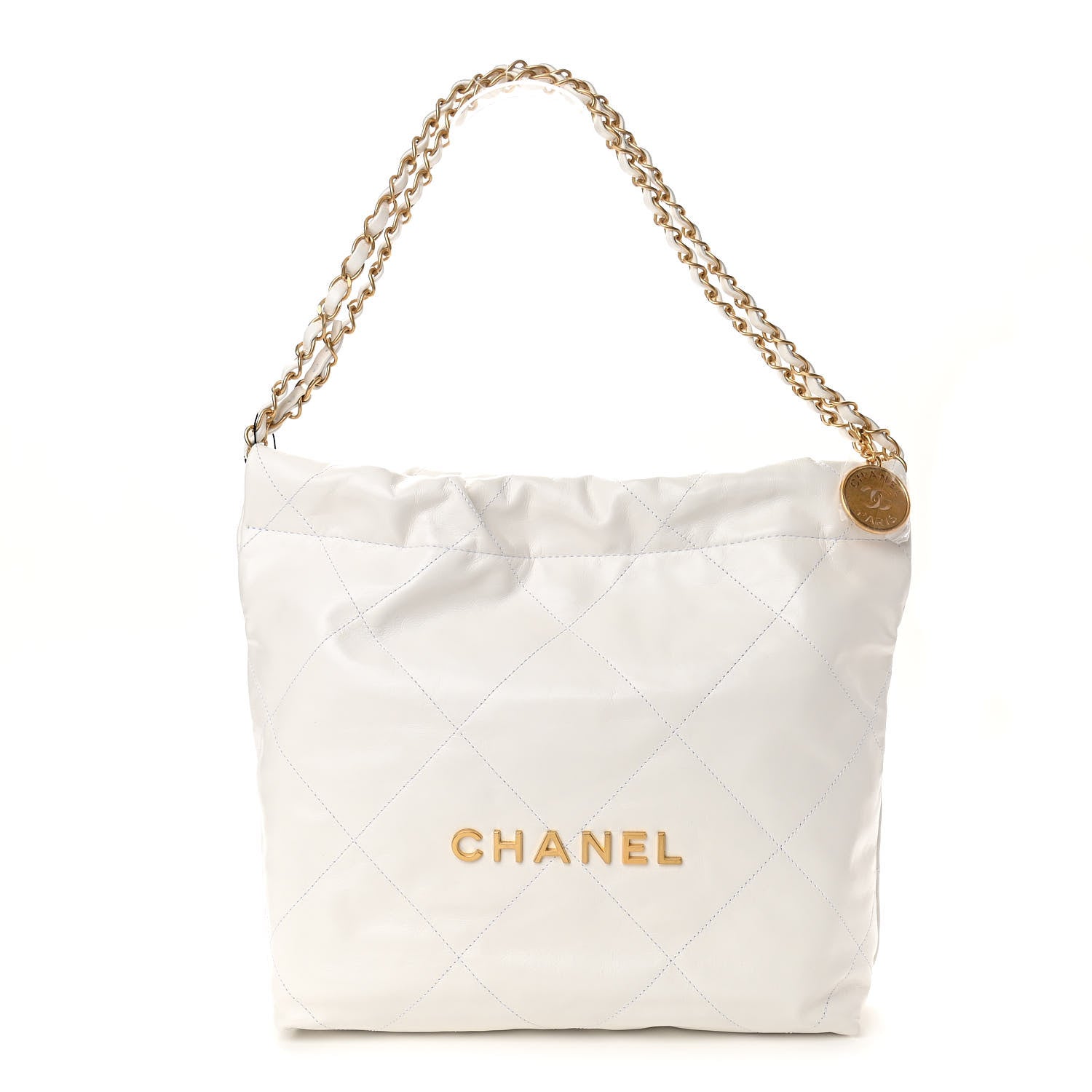 Chanel Shiny Calfskin Quilted Small Chanel 22 White 3 of 11