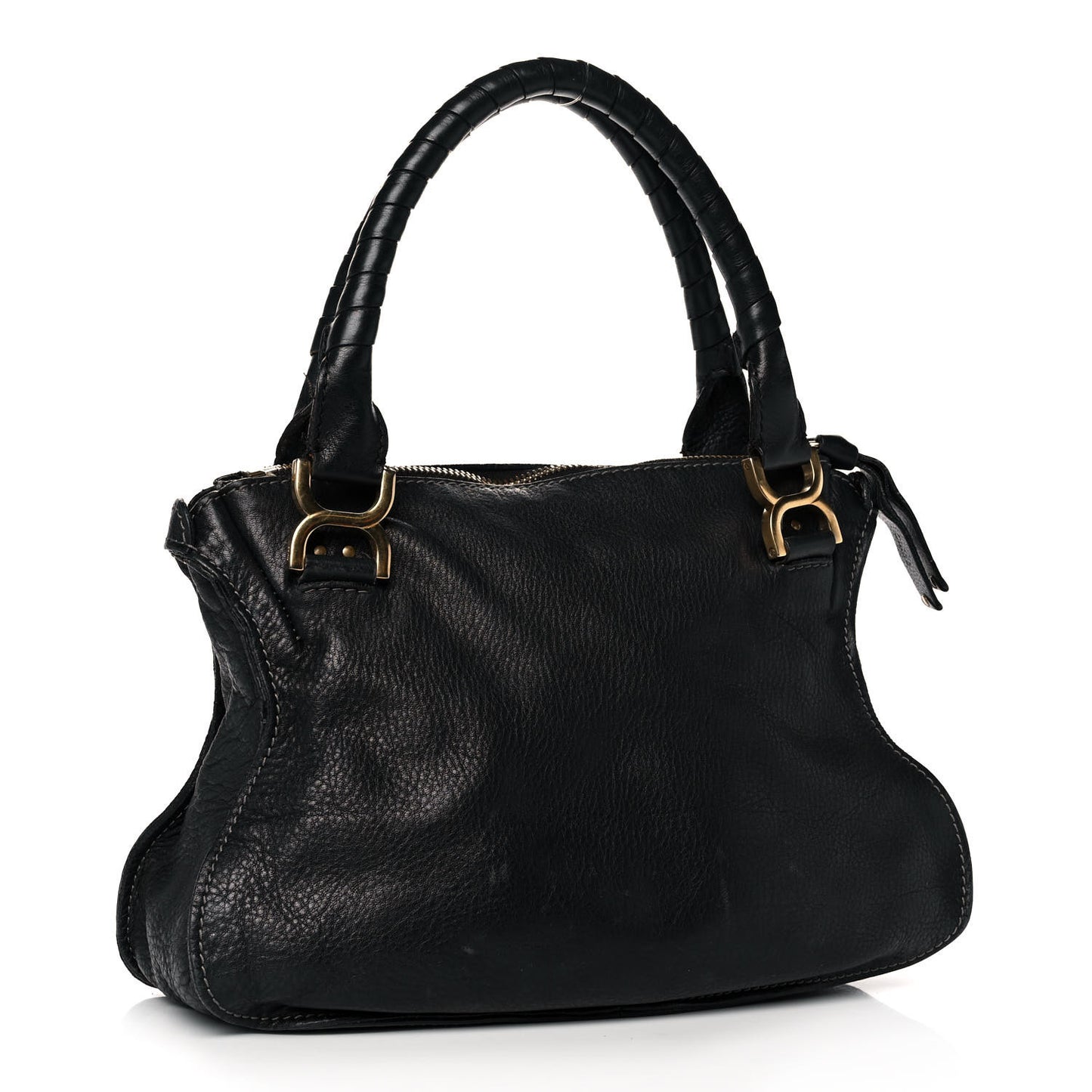 Calfskin Medium Marcie Satchel Black