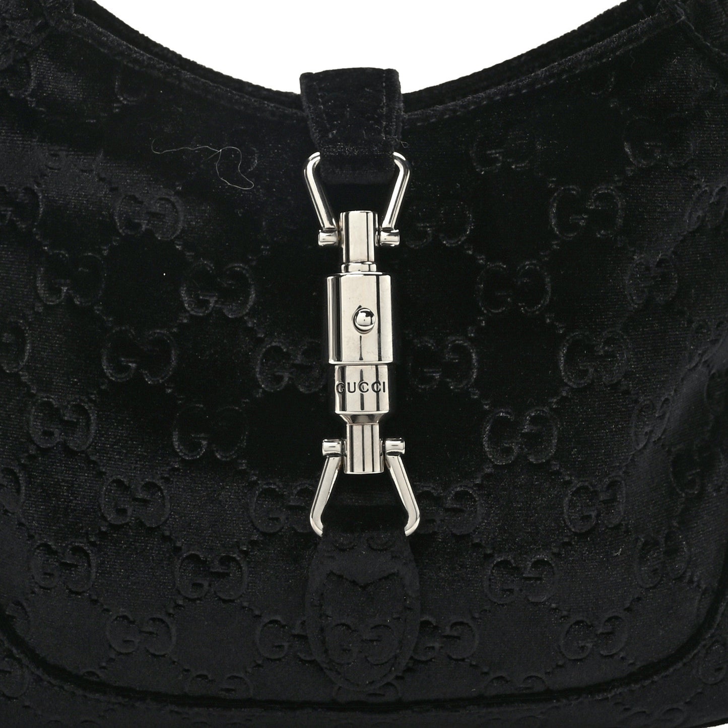 New Velvet Ashmir GG Monogram Small Jackie 1961 Hobo Black