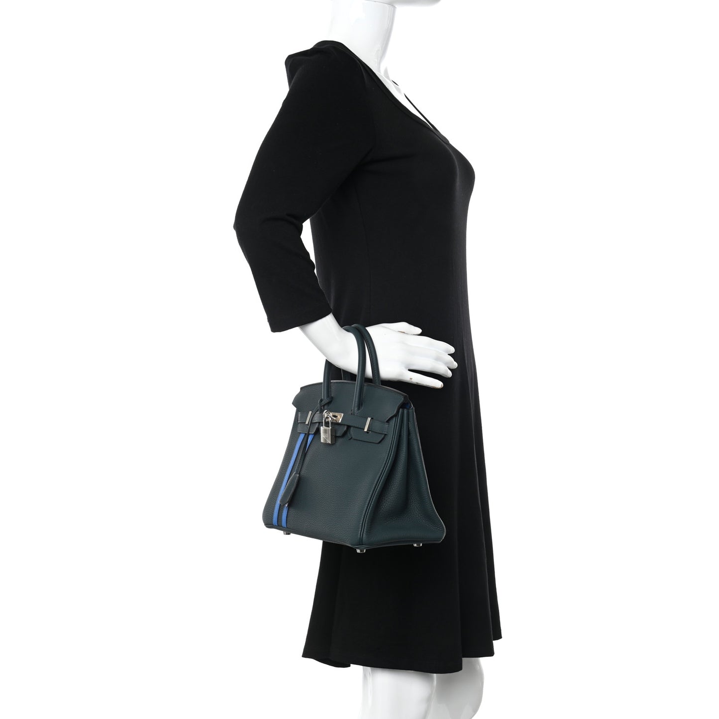 Togo Swift Officier Birkin 25 Vert Cypress Bleu Zellige