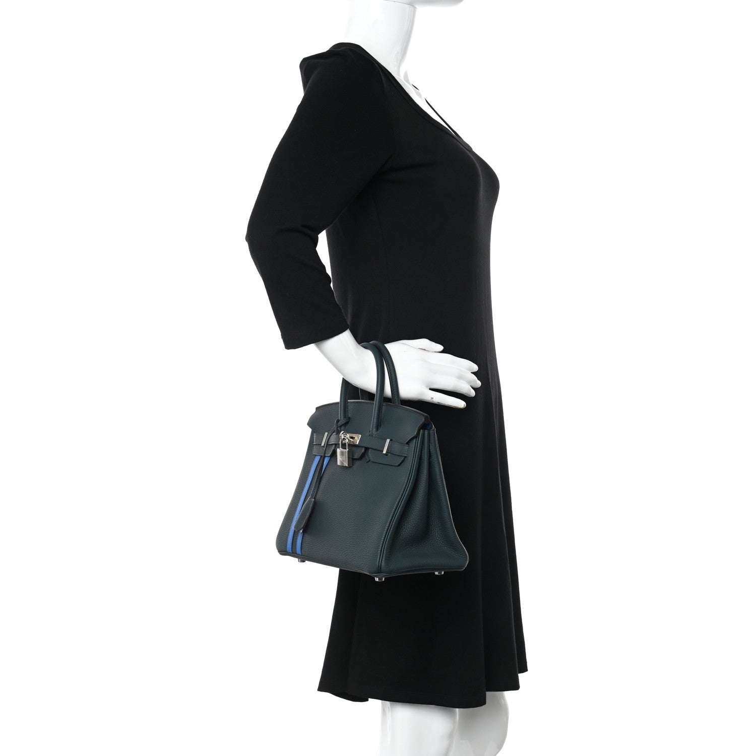 Hermes Togo Swift Officier Birkin 25 Vert Cypress Bleu Zellige 3 of 10