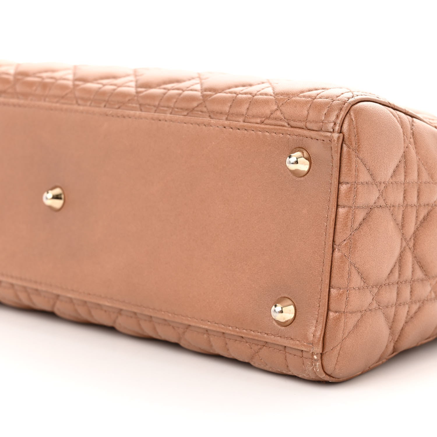 Christian Dior Metallic Lambskin Cannage Large Lady Dior Pink 10 of 14