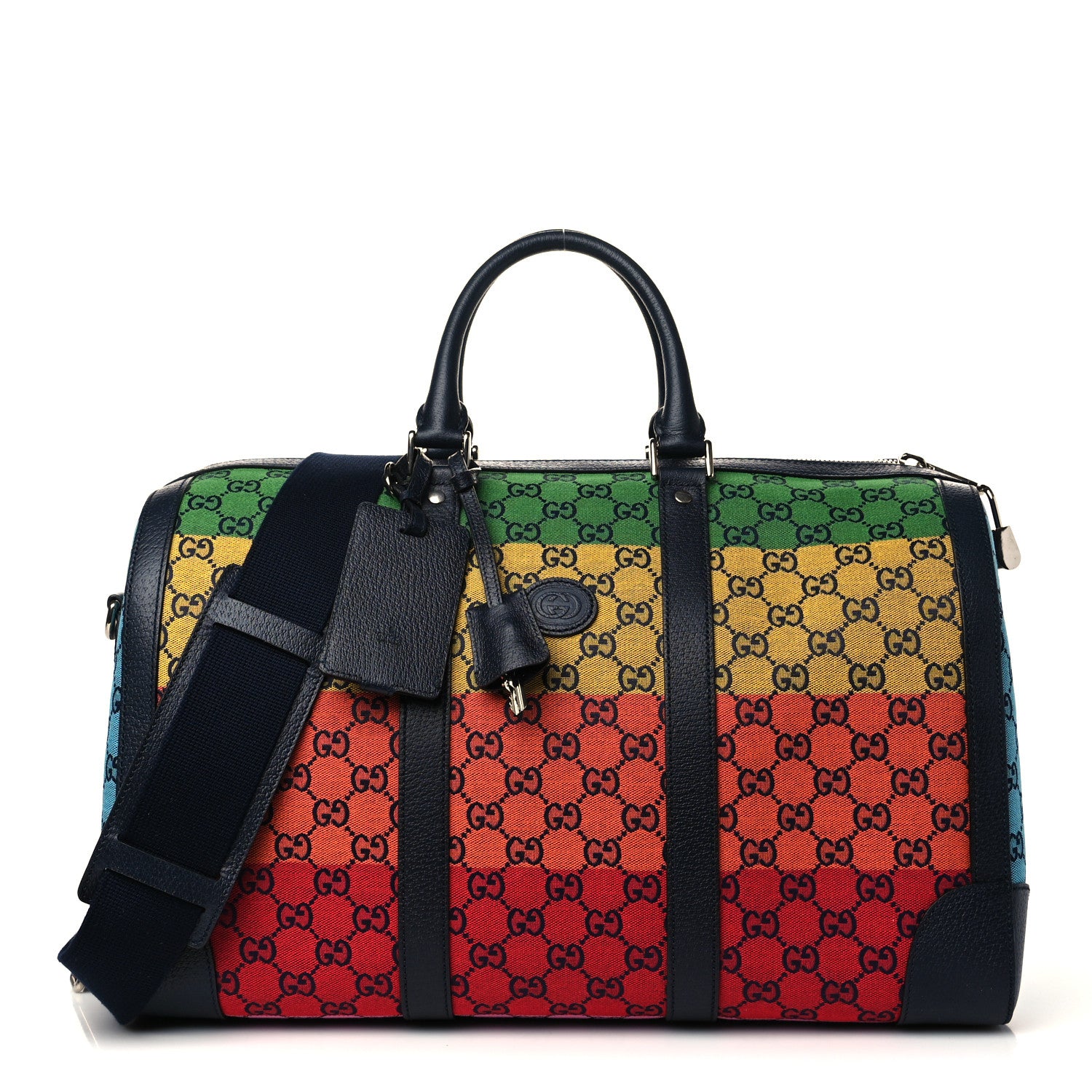 GUCCI ボストンバック　レインボー Gucci Monogram Multicolor Retro Interlocking G Duffle Bag Blue