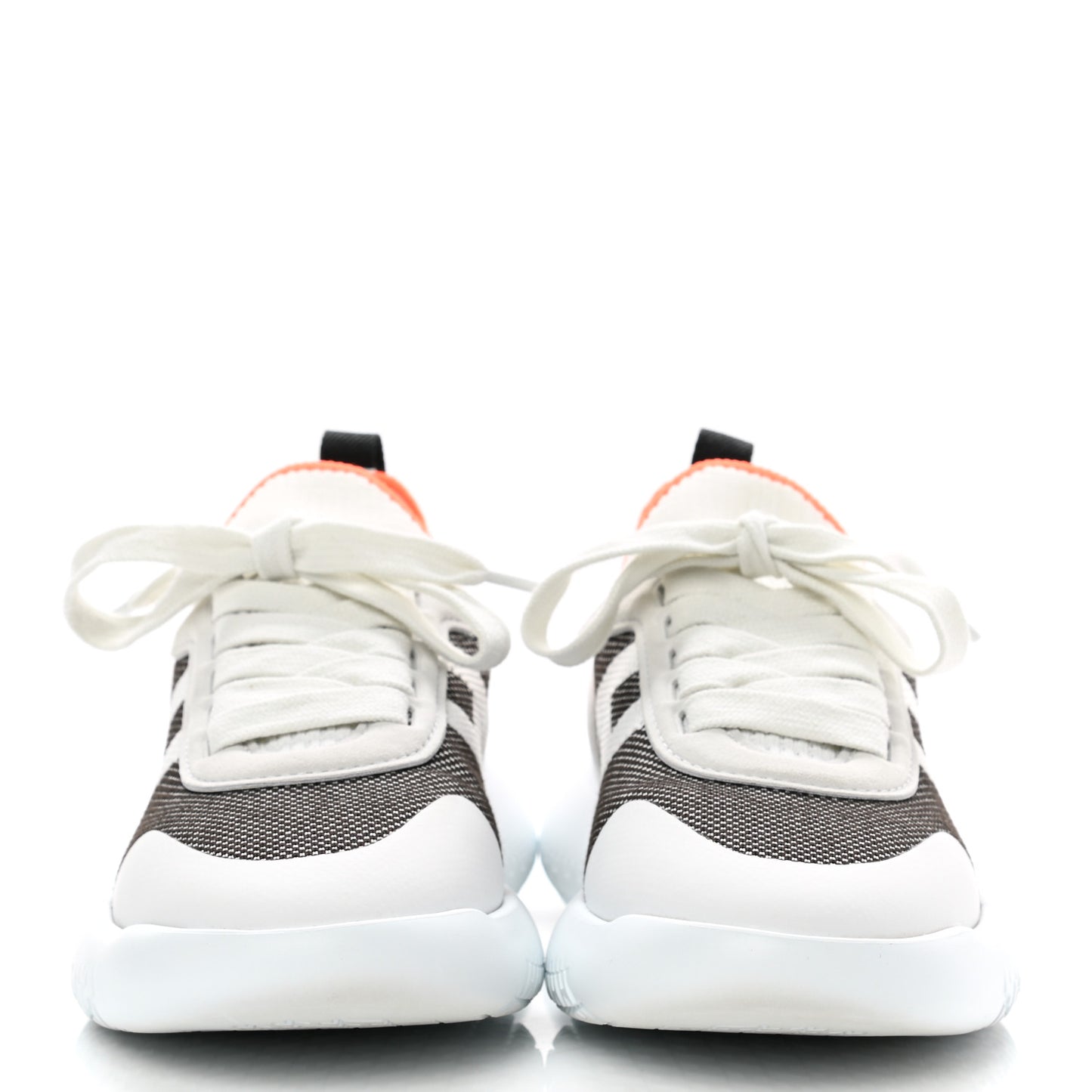 Knit Suede Goatskin Womens Crew Sneakers 36 Prunoir White