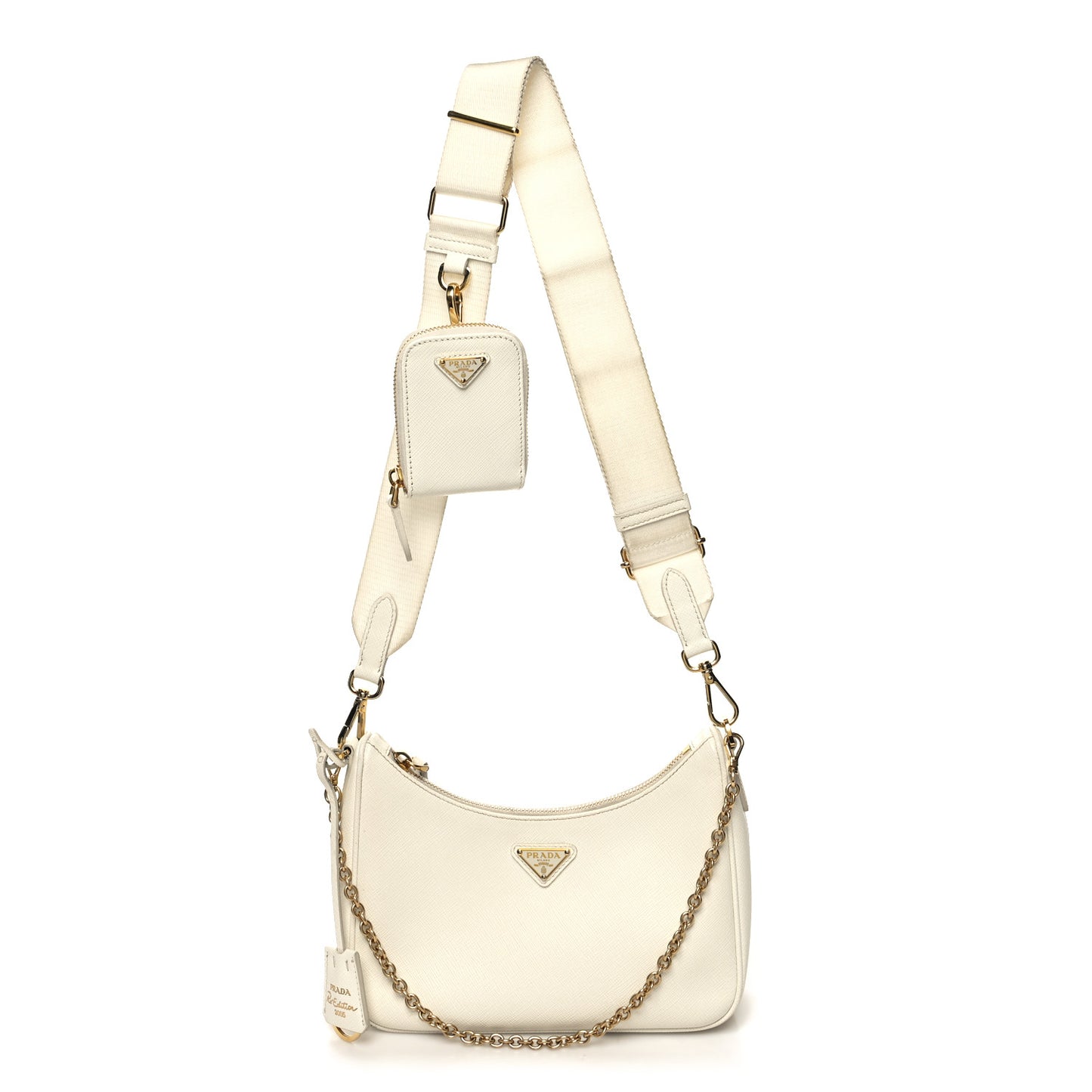 Saffiano Re-Edition 2005 Shoulder Bag White