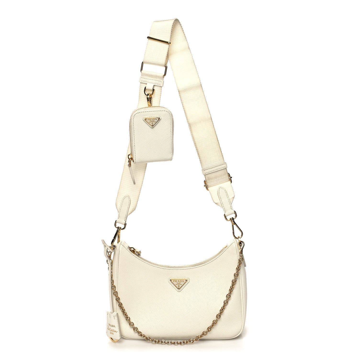 Prada Saffiano Re-Edition 2005 Shoulder Bag White 1 of 12