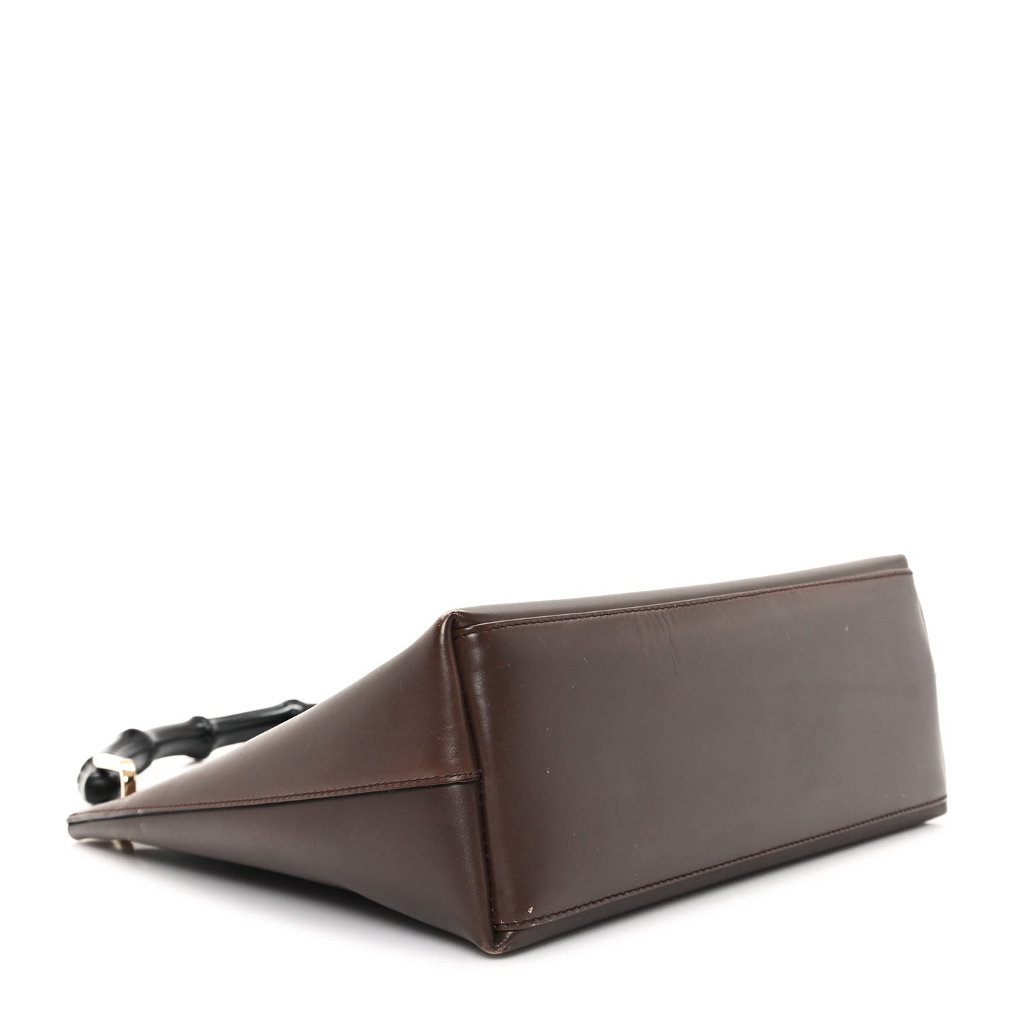 Calfskin Bamboo Shoulder Bag Brown