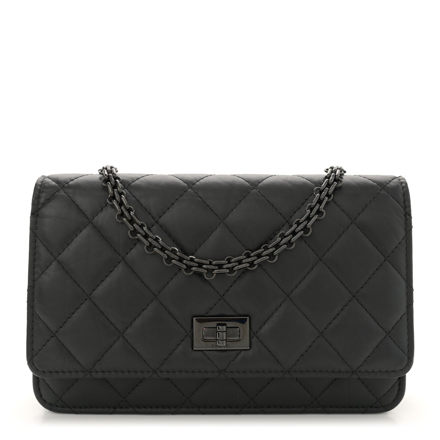 Aged Calfskin Quilted Reissue Wallet On Chain WOC So Black