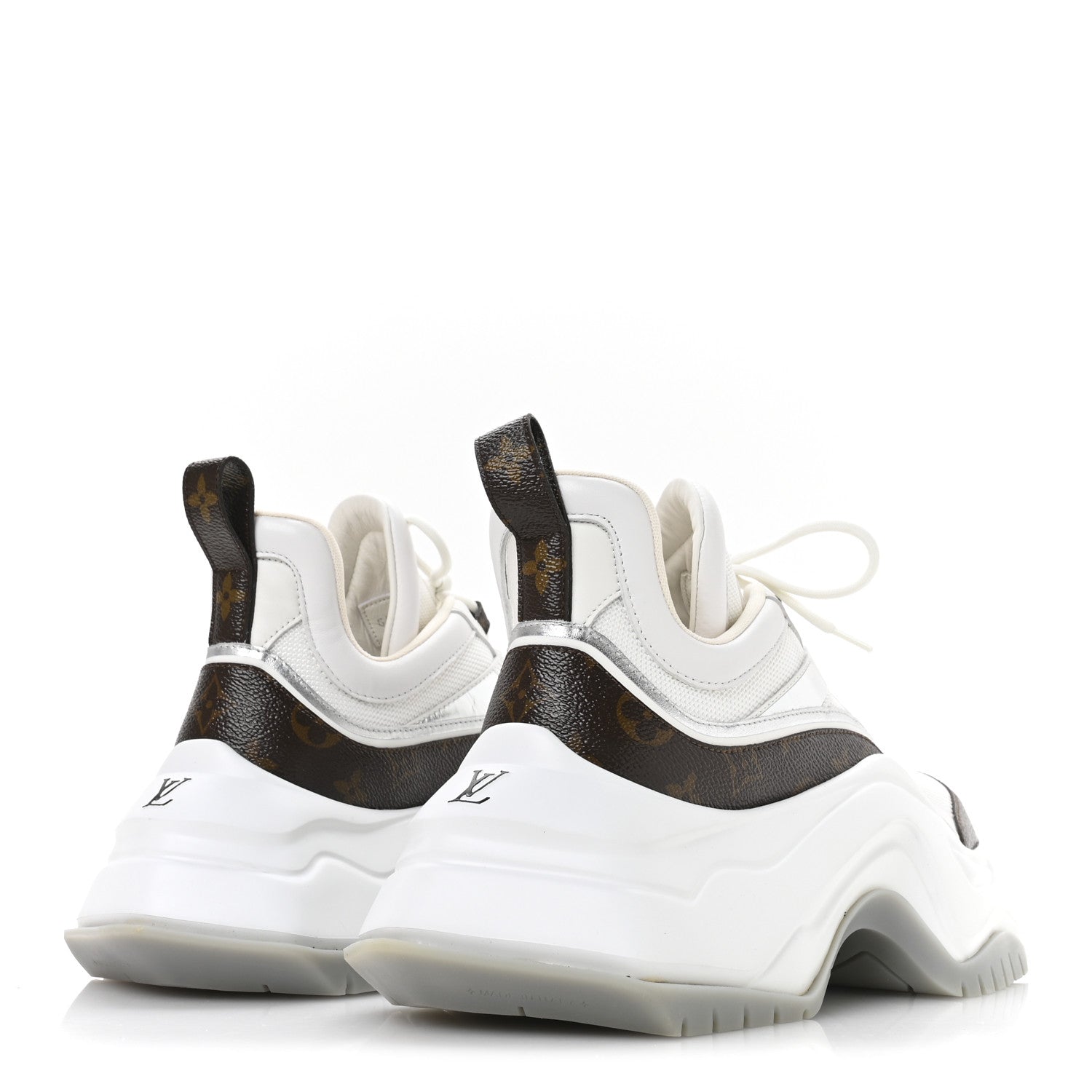 Louis Vuitton Calfskin Monogram Mens LV Archlight 2.0 Platform Sneakers 8.5 White 5 of 8