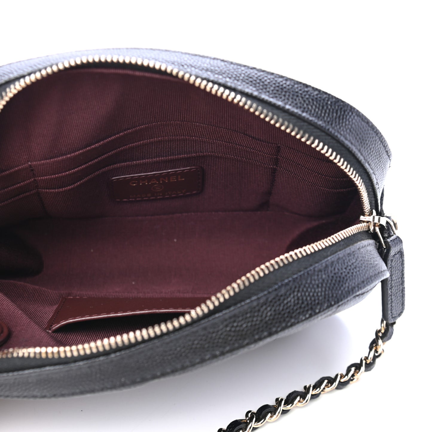 Caviar Quilted Vanity With Chain Black