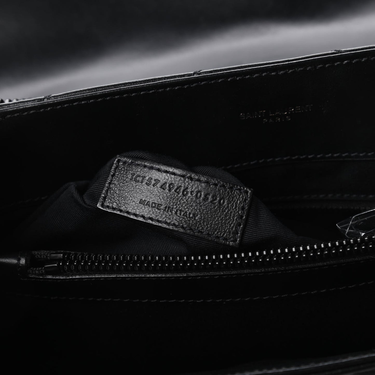 Calfskin Y Quilted Monogram Medium Loulou Chain Satchel Black