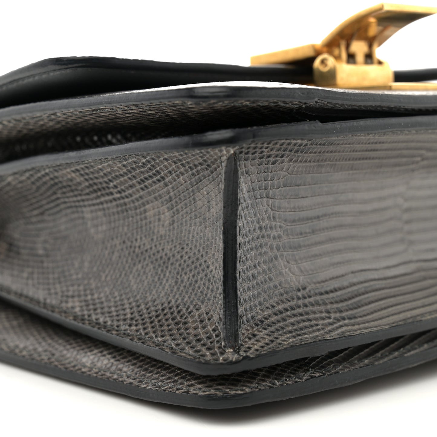 Lizard Small Classic Box Flap Bag Medium Grey