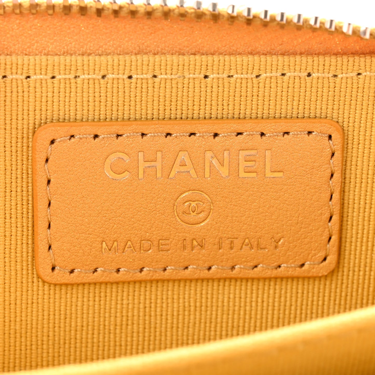 Metallic Lambskin Quilted Zip Around Coin Purse Wallet Yellow