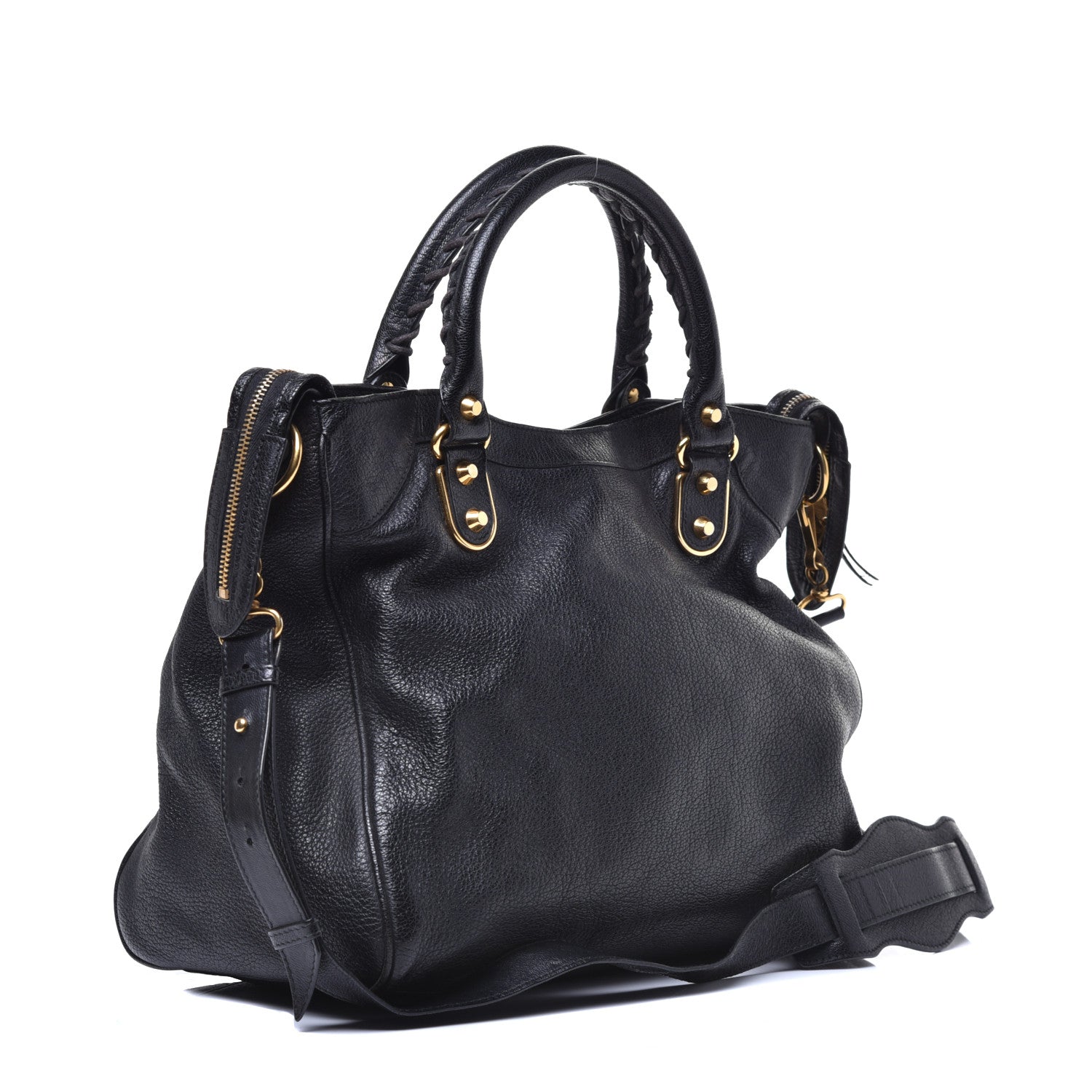 Balenciaga Chevre Gold Metallic Edge Hardware Velo Black 2 of 11