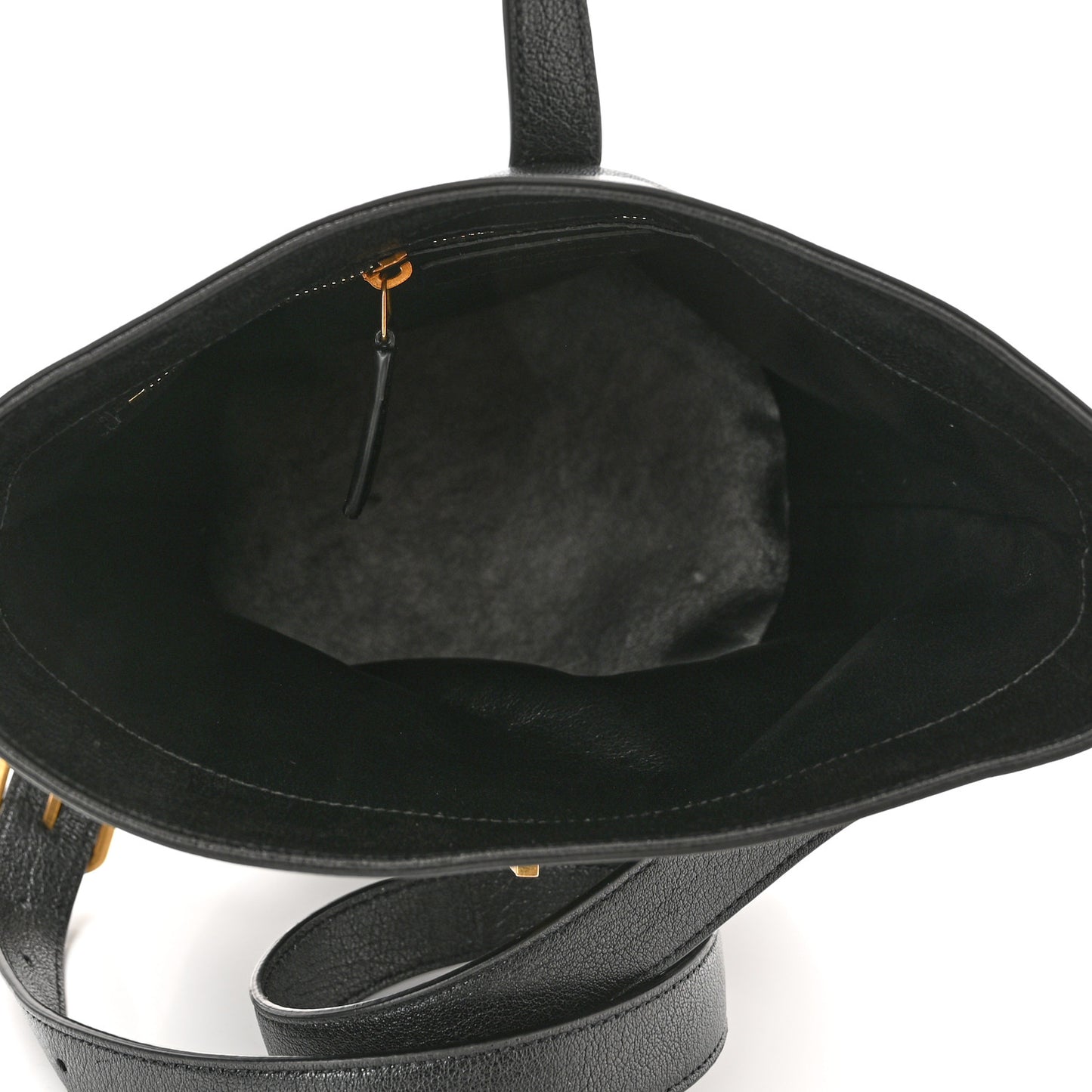 Lambskin Seau Fermoir Bucket Bag Black