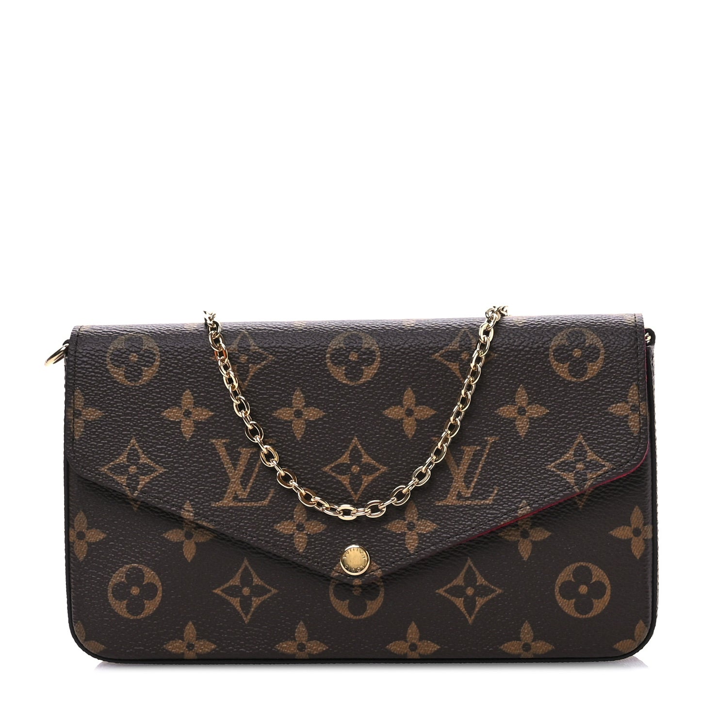 Monogram Pochette Felicie Chain Wallet Fuchsia