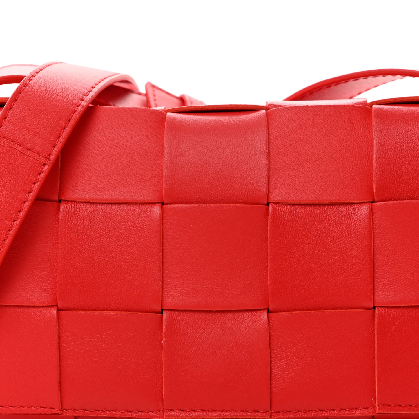 Lambskin Maxi Intrecciato Small Cassette Crossbody Bag Redstone