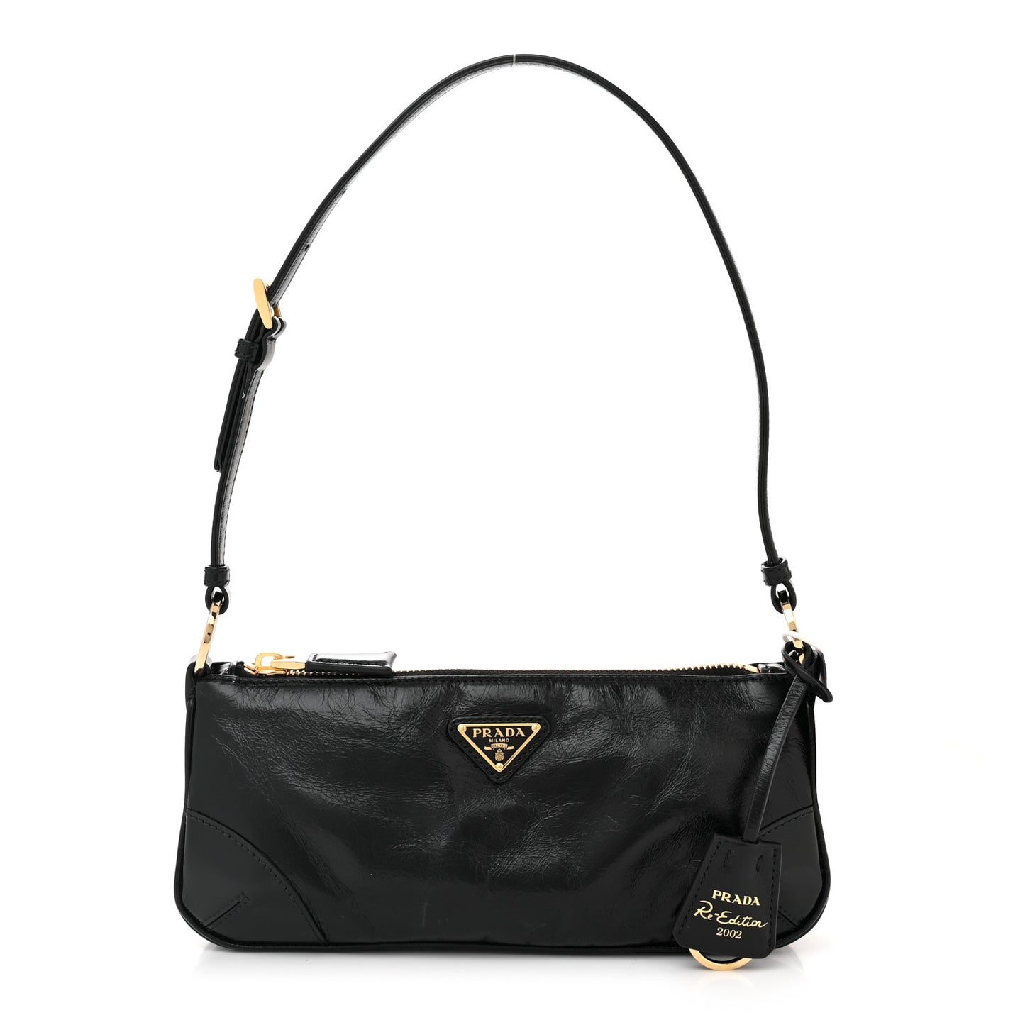 Soft Lux Calfskin Re-Edition 2002 Shoulder Bag Black
