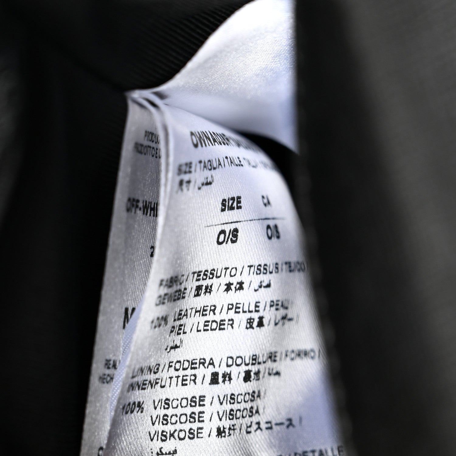 Off-White Saffiano Striped Mini Diag Binder Clip Bag Black White 7 of 11