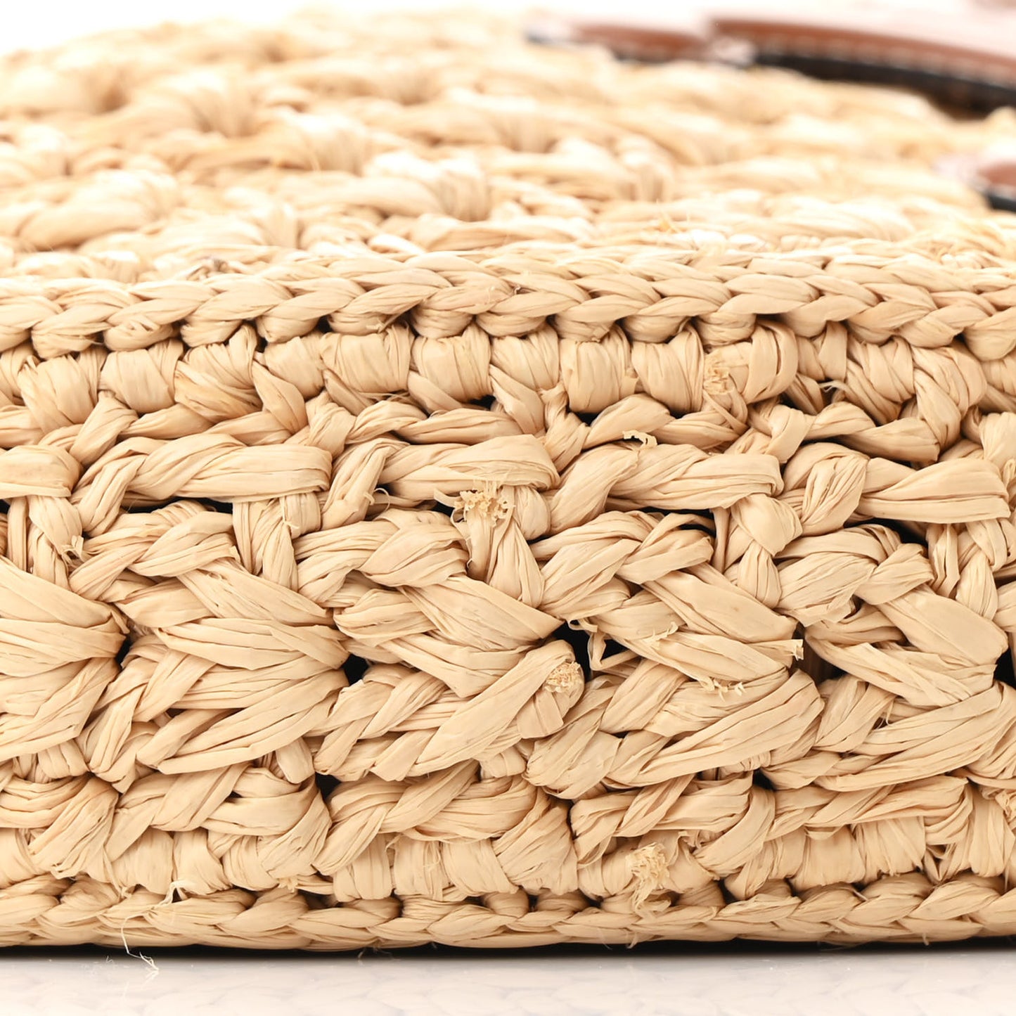 Raffia Calfskin Triomphe Panier Hobo Bag Natural Tan
