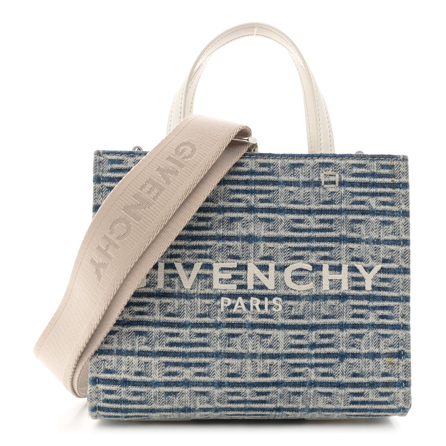 Washed Denim Mini G Shopping Tote Blue
