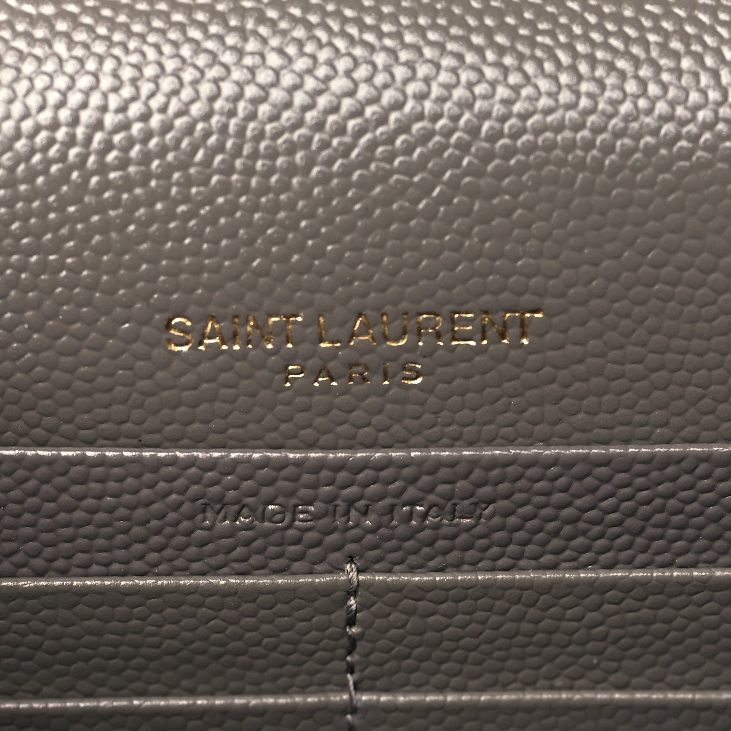 Saint Laurent Grain De Poudre Matelasse Chevron Monogram Envelope Chain Wallet Earth 5 of 8