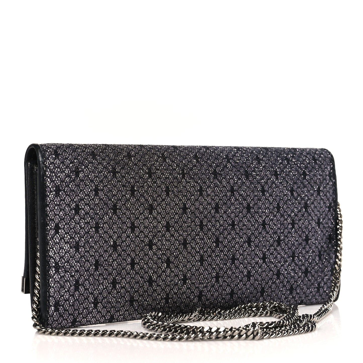 Glitter Milla Wallet on Chain Black Anthracite