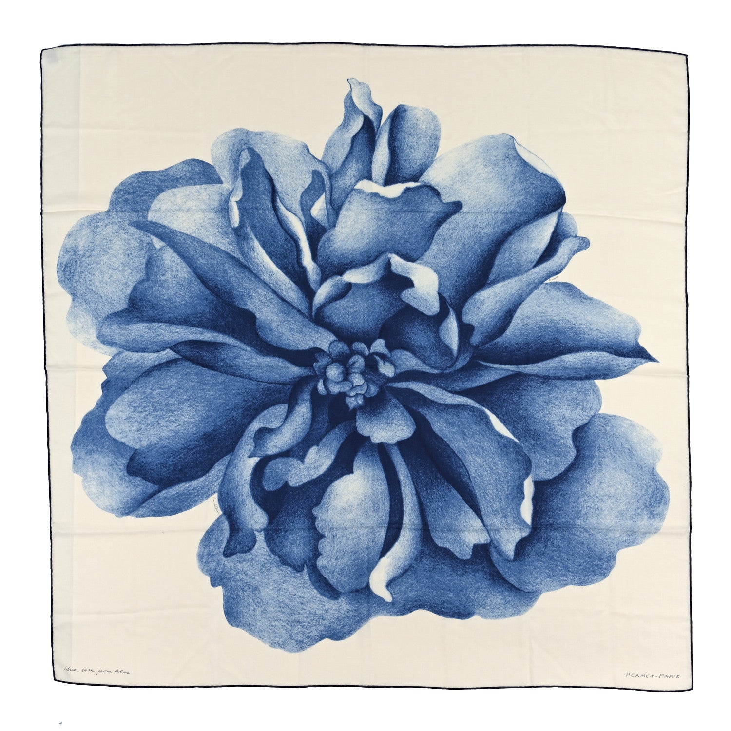 Hermes Cashmere Silk Une Rose Pour Alma Shawl 140 1416182
