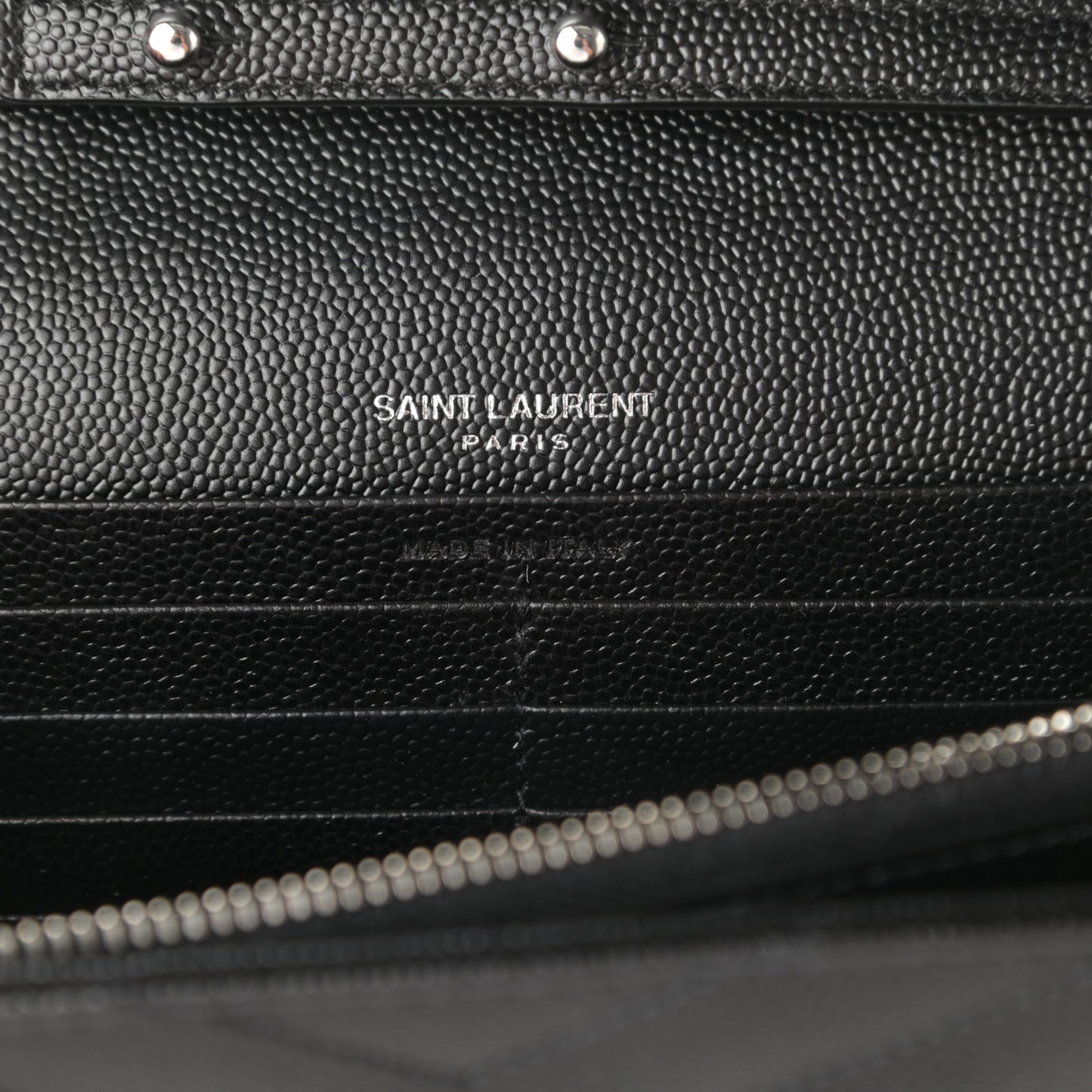 Grain De Poudre Matelasse Chevron Monogram Chain Wallet Black