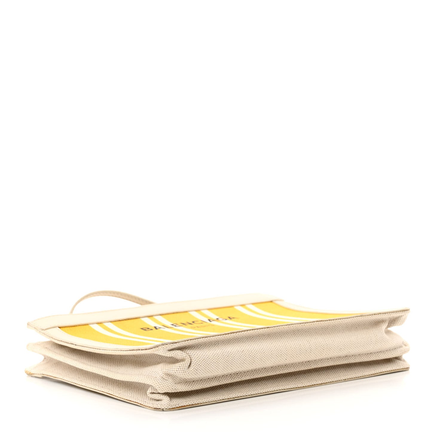 Cotton Canvas Striped Pochette Crossbody Bag Yellow