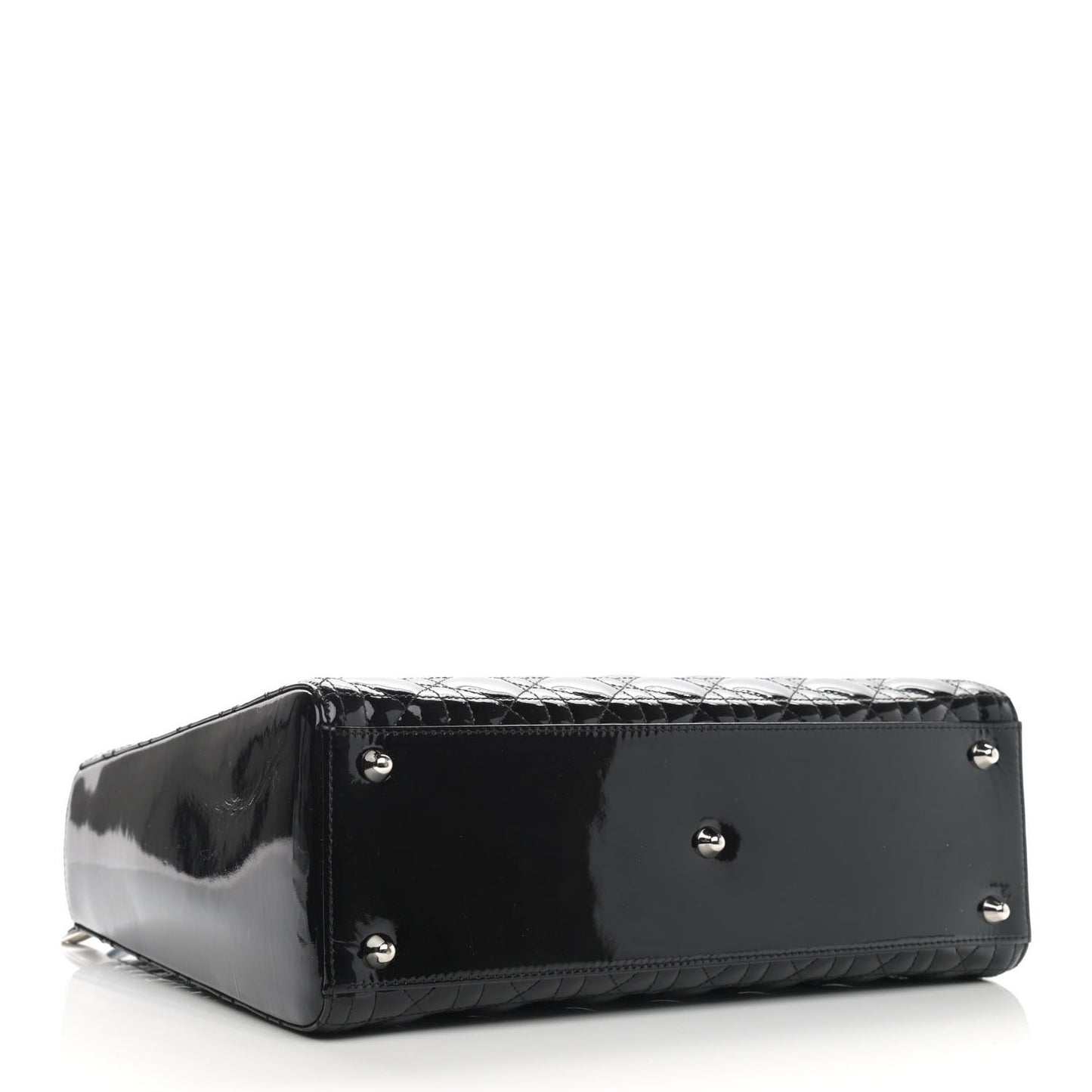 Patent Cannage Large Lady Dior Black