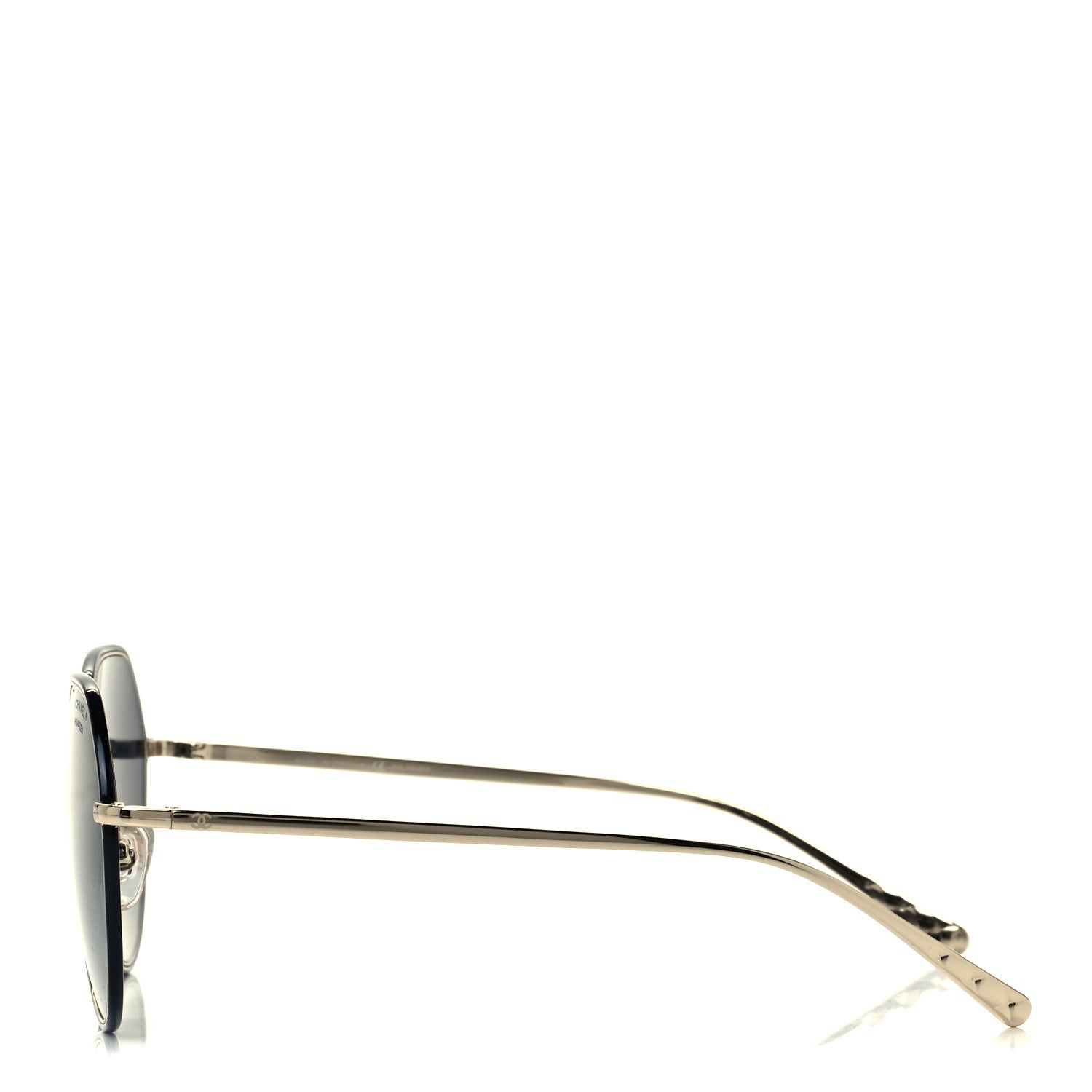 Chanel Metal Polarized Round Sunglasses 4251-J Gold Black 3 of 8