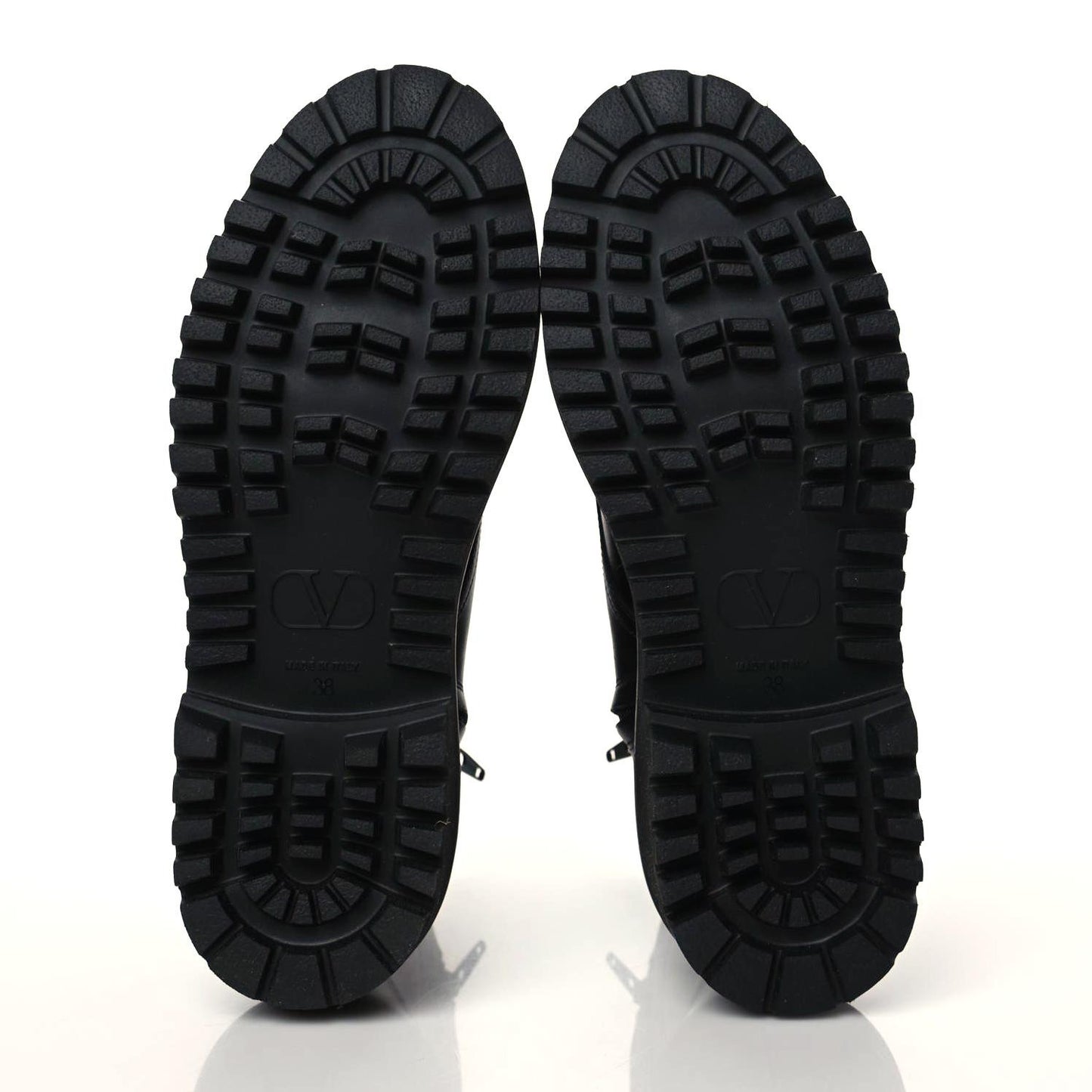Calfskin Womens VLOGO 35mm Combat Boots 38 Black