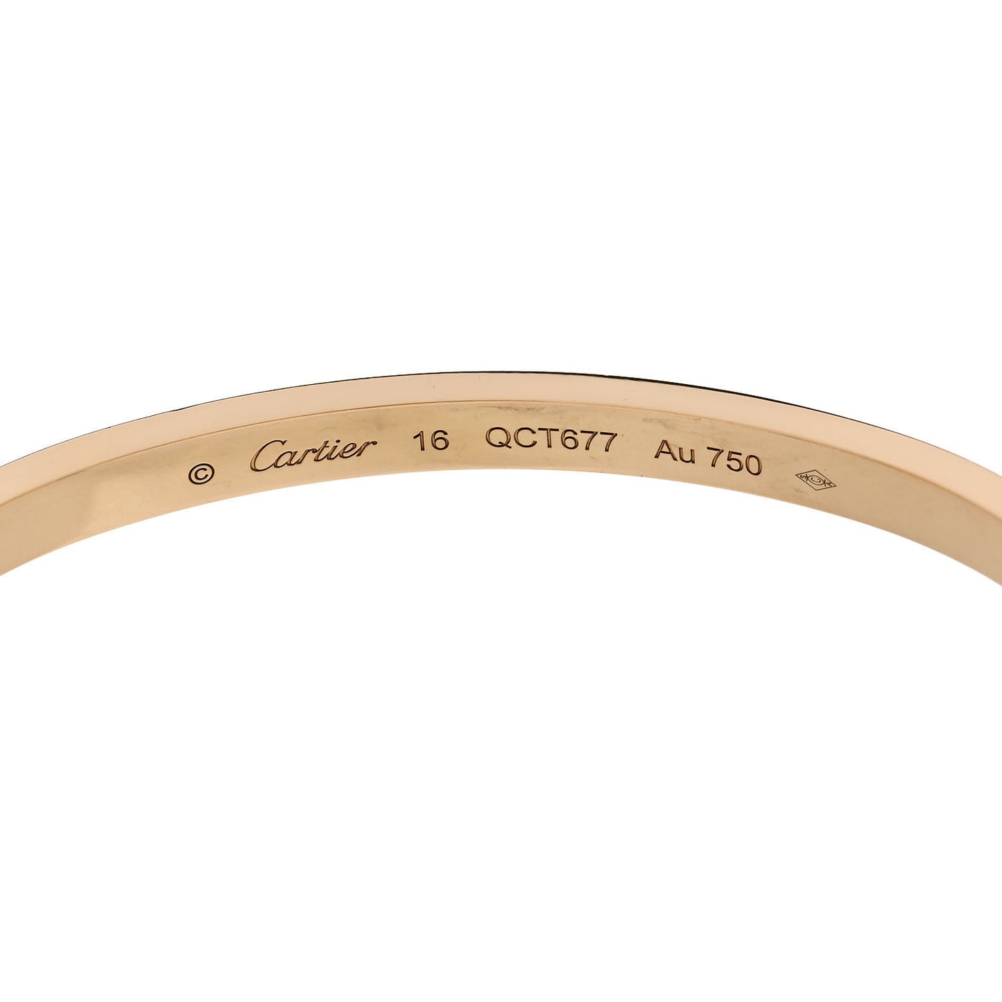 18K Yellow Gold Small LOVE Bracelet 16